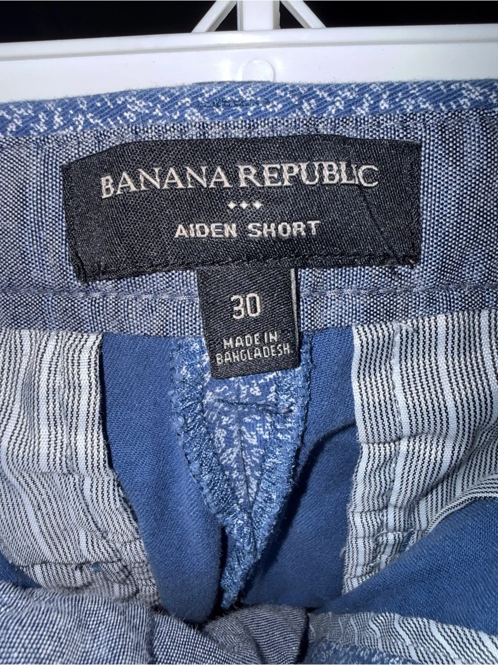 Banana Republic Men's Classic Textured Blue Shorts